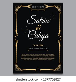 Plantilla de invitación de boda elegante, ejemplos de sólo texto
