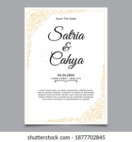Elegant wedding invitation template, text only examples
