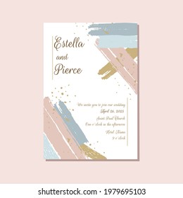 Elegant wedding invitation with textures