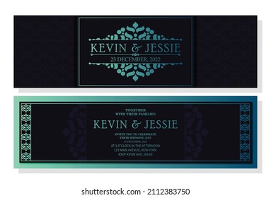 Elegant wedding invitations with stylish ornamental pattern designs