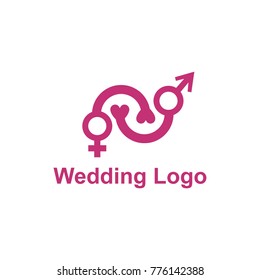 Elegant Wedding Logo Design Vector