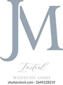 Um logotipo de casamento elegante com iniciais JM, simples, elegante e sofisticado. Letras JM em estilo elegante e pronto para usar 