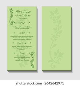 Menu Mariage élégant avec un design floral
