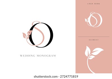 Elegante SO Hochzeit Monogramm Logo mit botanischen
