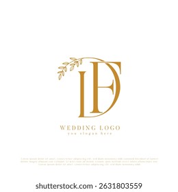 Elegant Wedding Monogram Logo with Initials DF
