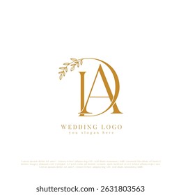 Elegantes Hochzeitsmonogramm Logo mit Initialen DA