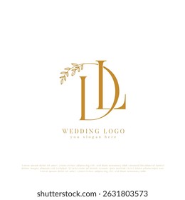 Elegantes Hochzeits-Monogramm Logo mit Initialen DL