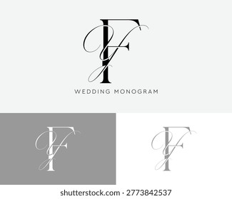 elegant wedding monogram logo luxury branding template with fy initials