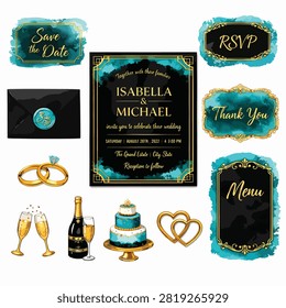 Elegant wedding reception table setup with wine bottles and personalized place cards