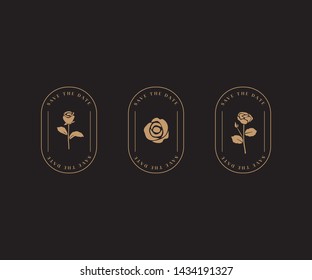 Elegant Wedding Rose Logo Element