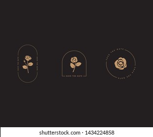 Elegant Wedding Rose Logo Element