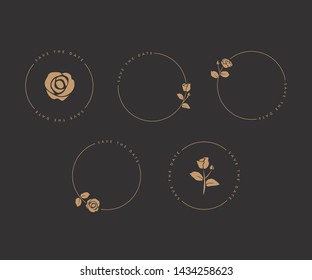 Elegant Wedding Rose Logo Element