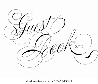 Elegant wedding sign typography text design vector for guest book