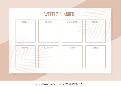 elegant weekly schedule plannet template