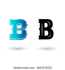 Elegant Western Letter B Typography Design