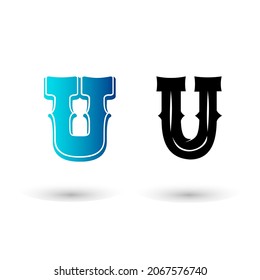 Elegant Western Letter U Typography Design