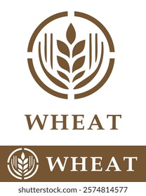 Elegant wheat logo design featuring a clean, modern aesthetic