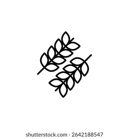 Elegant Wheat Stalks Outline For Agricultural Or Natural Product Concept