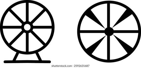 Elegant Wheel of Fortune Icon Set – Spin for Luck and Rewards