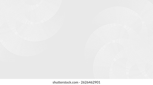 Elegant White Abstract Background with Concentric Circle Pattern for Modern Presentations and Minimalist Designs offering soft textures and visual interest