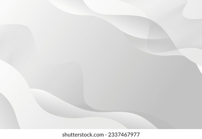 Elegant White Abstract Background with Line Waves for Business presentation 