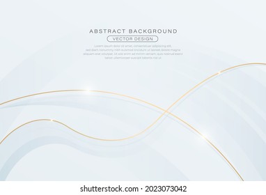 Elegant white abstract background with shiny gold wave lines. Modern simple texture graphic element. Luxury smooth and clean subtle vector illustration.Suit for poster, brochure, presentation, website