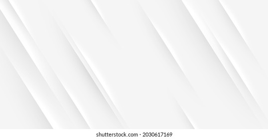 Elegant white abstract background with shiny lines and shadow. Minimal diagonal stripes vector design. Modern simple texture graphic element. Smooth and clean subtle vector illustration