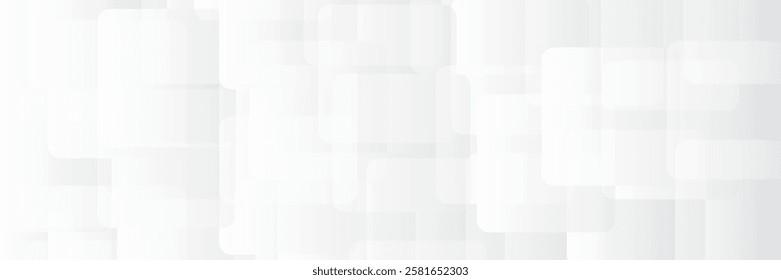 Elegant white abstract background with shiny lines. Random shifted rotated white cube boxes block background 