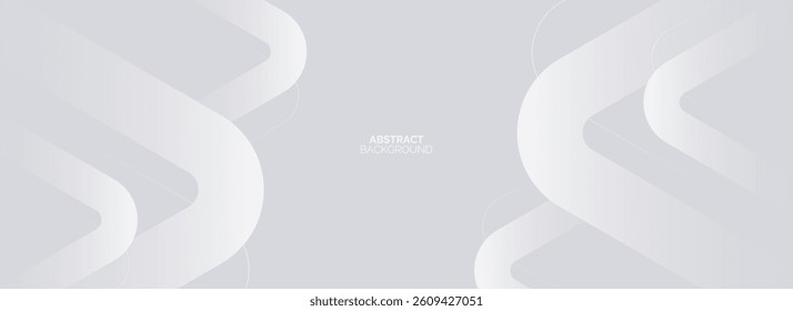 Elegant white abstract background. Shiny geometric shape design.White glowing arrow lines. 