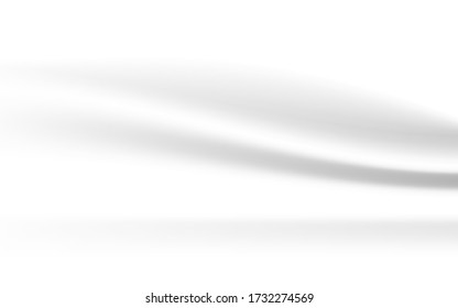 Elegant white abstract background with smooth and soft silk fabric texture. Clean wave and curve graphic. Luxury vector design can use for artwork, wallpaper, cover wedding card, textile product 