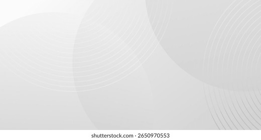 Elegante fondo abstracto blanco con suaves líneas curvas y patrones circulares superpuestos. Diseño minimalista moderno perfecto para presentaciones, Anuncios, Sitios web