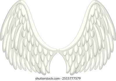 Elegant white angel wings in vector format