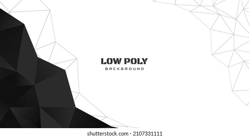 Elegante fondo blanco con diamante negro bajo forma de poli y sombra. Pancarta azul abstracta