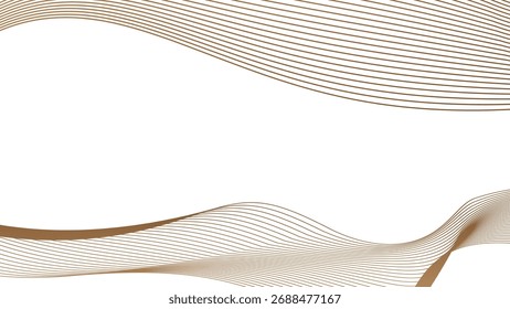 Elegante fondo blanco con líneas de onda marrón