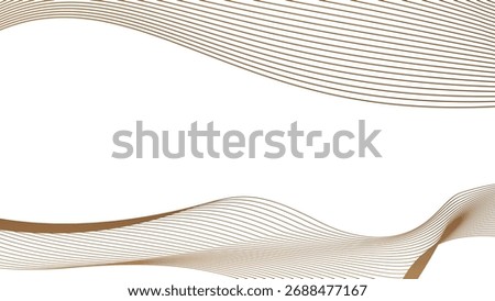 Elegant White Background with Brown Wave Lines