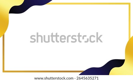 Elegant White Background with Gold and Navy Abstract Border Design