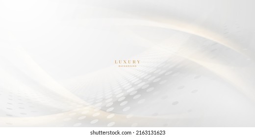 Elegant white background with elegant golden elements. Modern 3D Abstract Vector Illustration Design