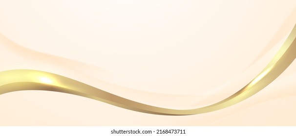 Elegant white background with elegant golden elements. Modern 3D Abstract Vector Illustration Design