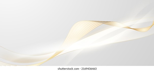 Elegant white background with elegant golden elements. Modern 3D Abstract Vector Illustration Design