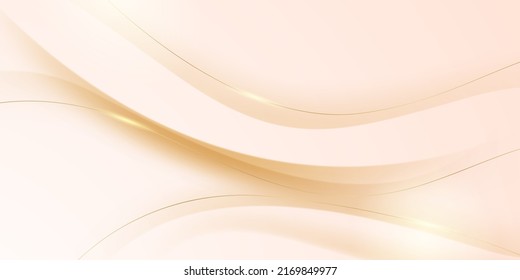 Elegant white background with elegant golden elements. Modern 3D Abstract Vector Illustration Design