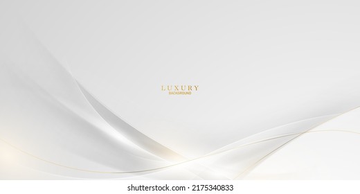 Elegante fondo blanco con elegantes elementos dorados. Diseño moderno de iluminación de vectores abstractos 3D