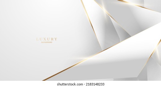 Elegante fondo blanco con elegantes elementos dorados. Diseño moderno de iluminación de vectores abstractos 3D