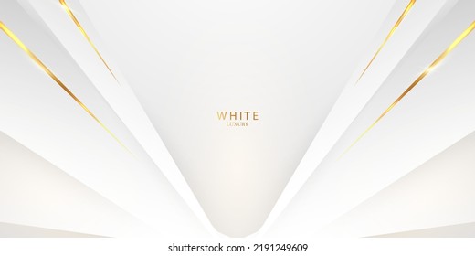 Elegante fondo blanco con elegantes elementos dorados. Diseño moderno de iluminación de vectores abstractos 3D