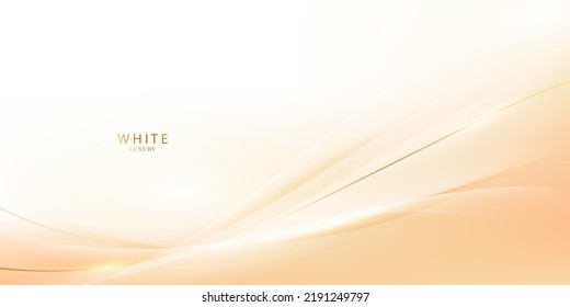 Elegant white background with elegant golden elements. Modern 3D Abstract Vector Illustration Design