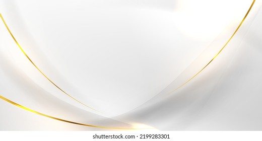 Elegant white background with elegant golden elements. Modern 3D Abstract Vector Illustration Design