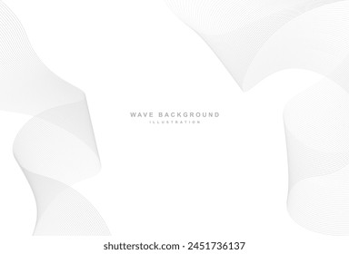 Elegant white background with gray waves
