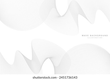 Elegant white background with gray waves