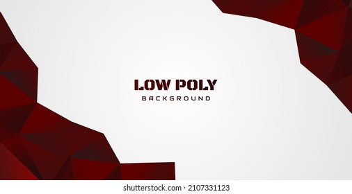 Eleganter weißer Hintergrund mit rotem Diamant, Low-Poly-Form und Schatten. Abstrakter blauer Banner