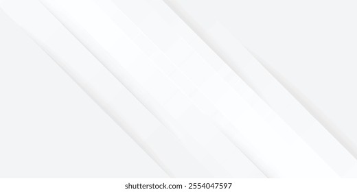 elegant white background with shiny lines. 3D white geometric abstract background overlap layer on bright space with rounded rhomb effect decoration.