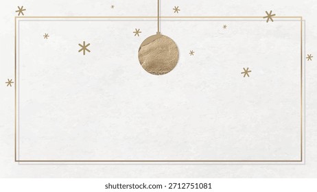 Elegant white background with a subtle texture. Gold accents and a gold ornament add a festive touch to the background. Christmas background vector.